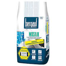 Клей белый для мозаики и прозрачной плитки Mosaik 5кг Bergauf 1/6