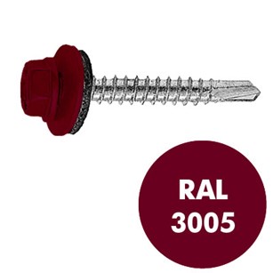саморез кровельный 4,8х29 RAL3005 винно-красаный