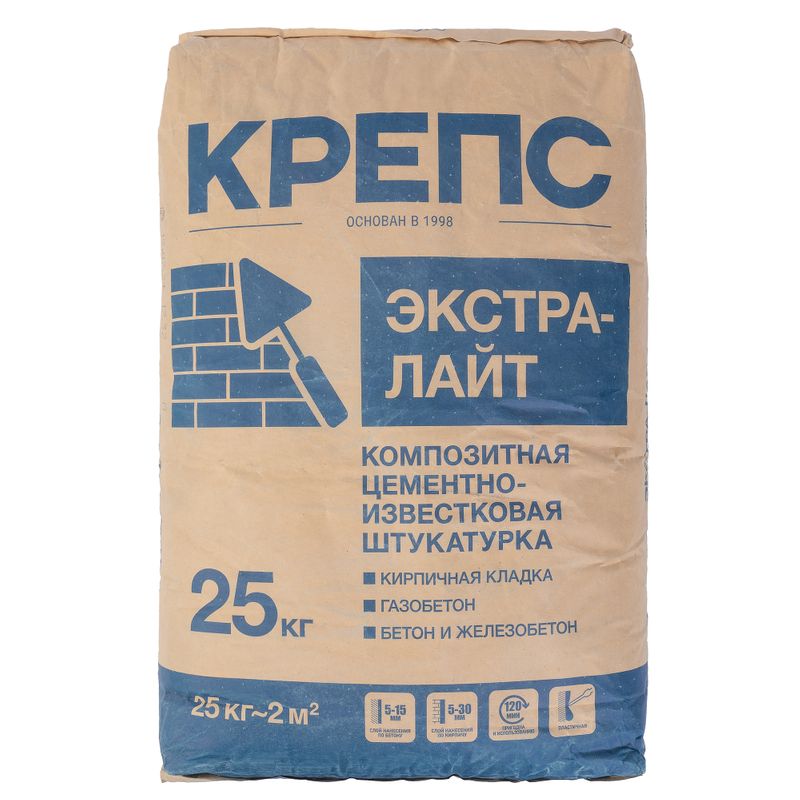 Цементно-песчаная смесь КРЕПС М-150 25кг 1/56