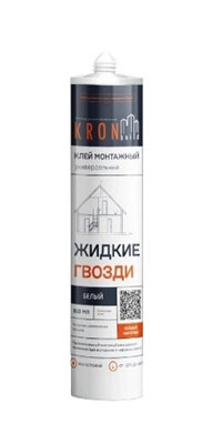 Клей монтажный KRONbuild "Жидкие гвозди" белый 390 гр