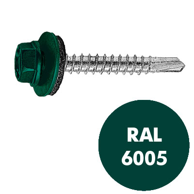 саморез кровельный 4,8х35 RAL6005 зеленый мох