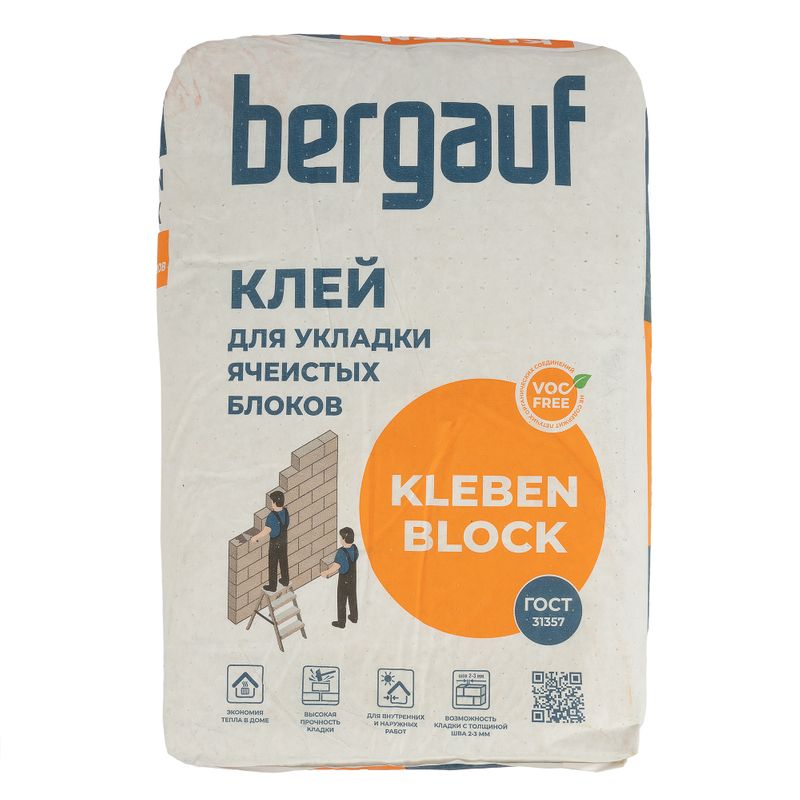 Кладочная смесь для ячеистых блоков Kleben Block Bergauf 25 кг 1/56